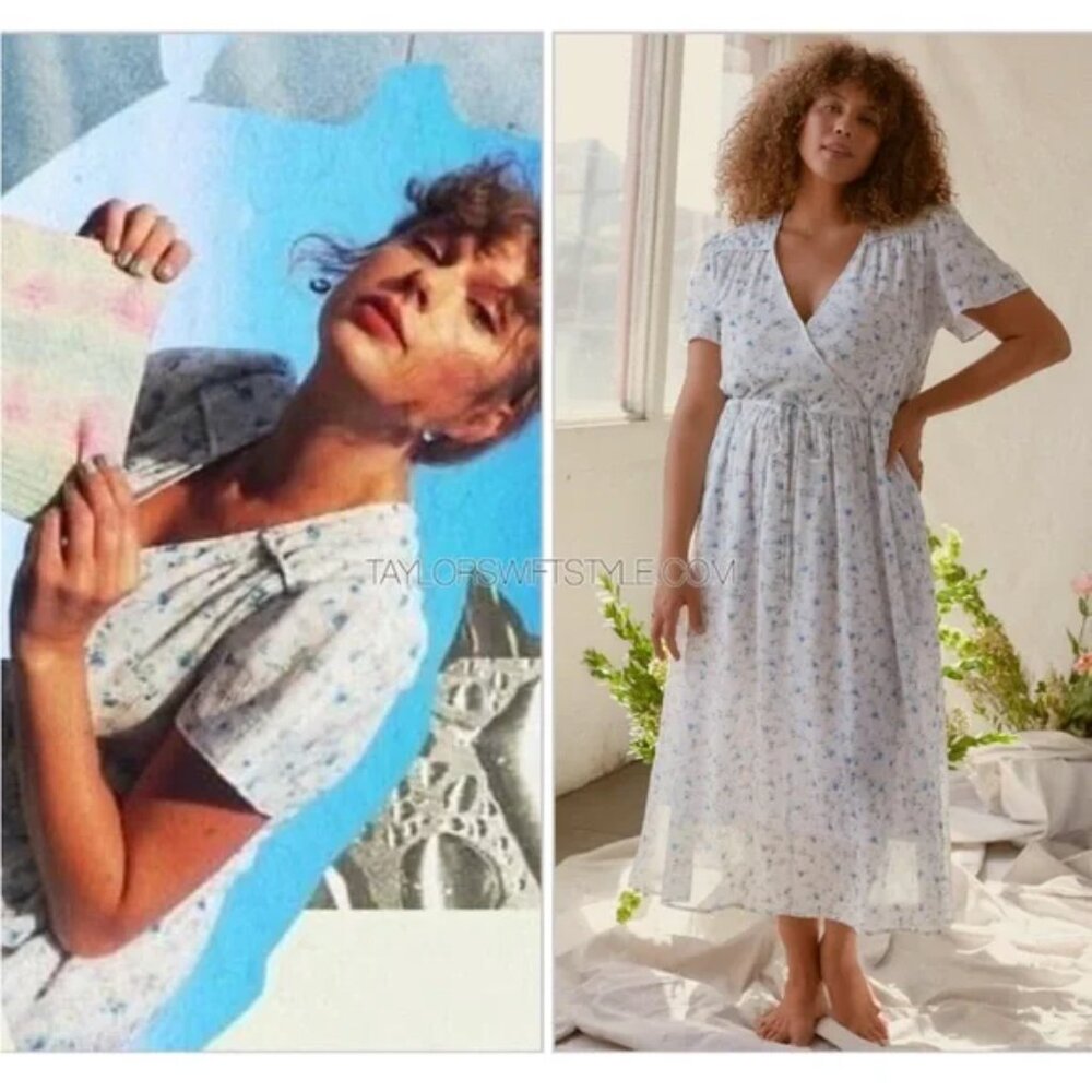 Christy Dawn The Dawn Dress Sea Spray White Blue Floral as seen on Taylor Swift!